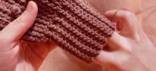 Скрещенная резинка 1х1 вязаная спицами