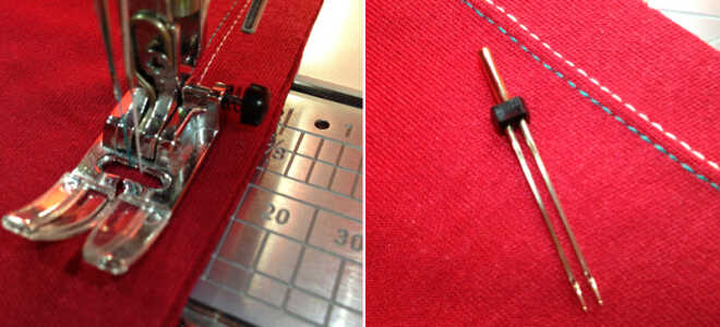 Как шить двойной иглой на швейной машине?